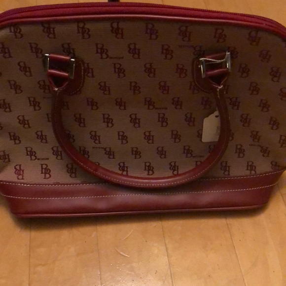Unused burgundy and brown tote bag with strap - Picture 1 of 8